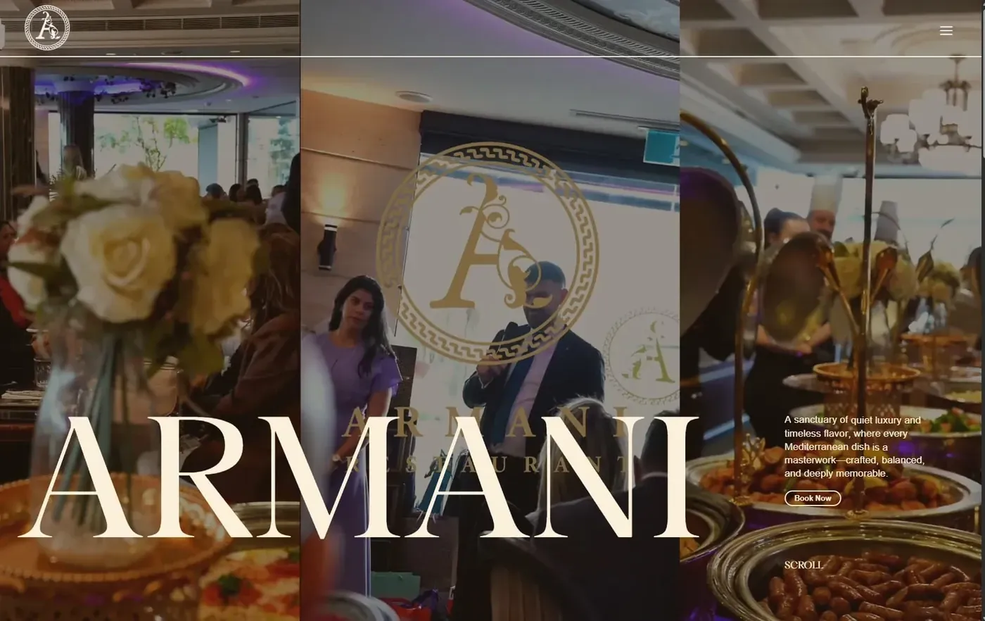 Armani Restaurant website project preview