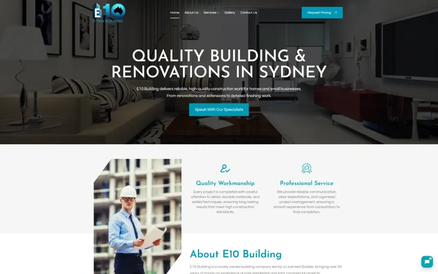 E10 Building website project preview