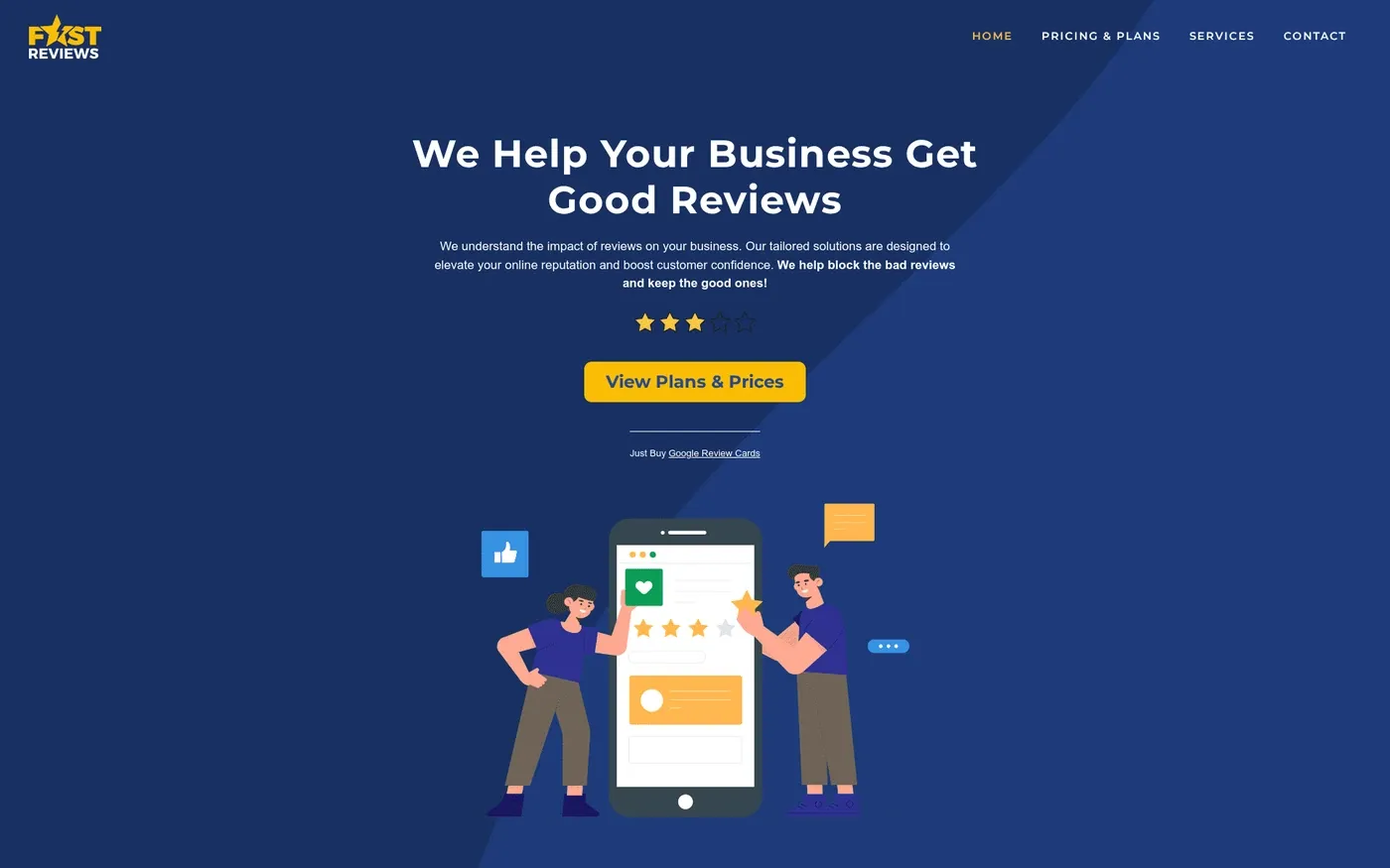 Fast Reviews website project preview